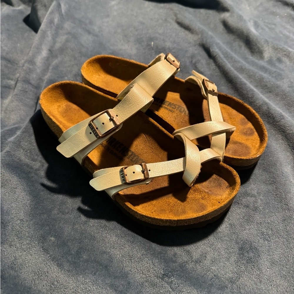 Birkenstock Cream Strappy Sandals